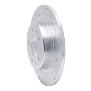 Buick Regal TOURX Brake Rotor (1) - Rear Right - R1 Concepts - Drilled & Slotted - Silver - `16-`25